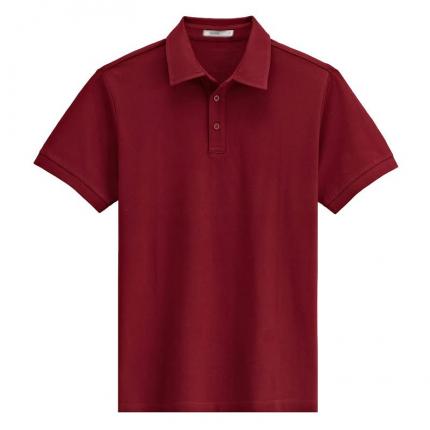 【定制】酒紅色POLO衫，原身布衣領制作款式