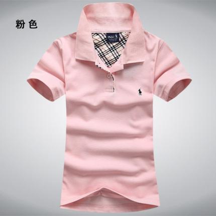 【定制】粉紅色女士POLO衫，時尚款式加工設(shè)計(jì)